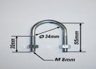 Etrier inox pour tube  34 mm