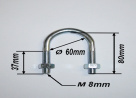 Etrier inox pour tube  60 mm
