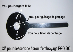 Cl pour dvissage de l'crou du carter d'embrayage pour buggy PGO 500