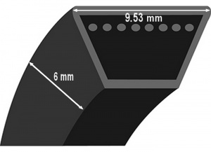 Courroie 3/8 trapzodale lisse 3L39