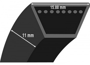 Courroie 5/8 trapzodale lisse 5L350