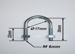 Etrier acier pour tube  17 mm