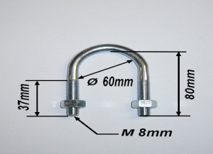 Etrier inox pour tube  60 mm