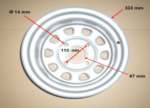 Jantes en acier 12x7